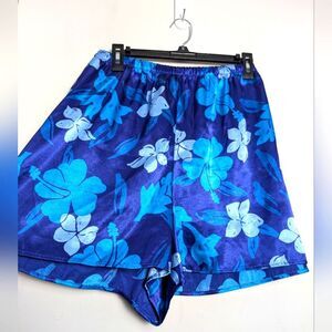 Cacique pajama sleep shorts Silky satin tropical lounge vacation luxury sz 26/28